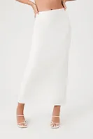 Women's Puff-Sleeve Crop Top & Maxi Skirt Set in Ivory, XL