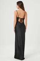 Women's Satin Cutout Cami Maxi Dress