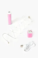 Charging Power Bank Set in Pink