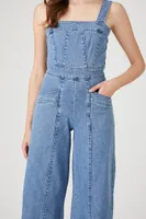 Women's Wide-Leg Denim Overalls Medium