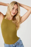 Women's Cutout Sweater-Knit Tank Top in Cypress Large