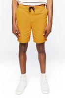 Men Drawstring Cargo Shorts in Mustard Medium