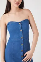 Women's Denim Tube Mini Dress Light