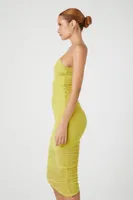 Women's One-Shoulder Bodycon Midi Dress in Green Apple Medium