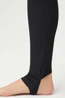 Women's Seamless Stirrup Leggings in Black Large