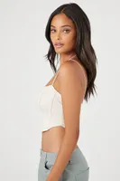 Women's Strappy Bustier Cropped Cami in Birch Medium