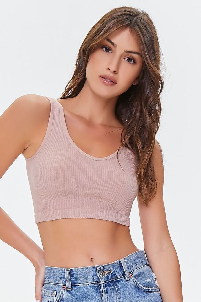 Forever 21 Women's Ribbed Seamless Bralette Large