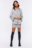 Women's Satin Single-Breasted Blazer in Silver Medium