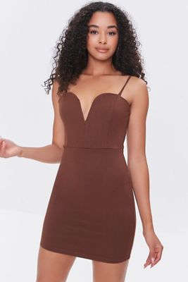 Women's Sweetheart Mini Dress in Brown Large