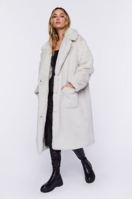 Women's Faux Fur Duster Coat