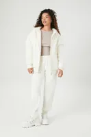 Women's Faux Shearling-Trim Hooded Jacket in Vanilla Small