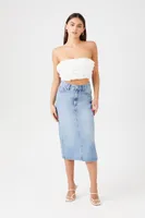 Women's Ruffle Cropped Tube Top