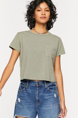 Women's Cropped Pocket T-Shirt Tea