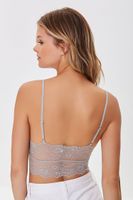 Women's Seamless Floral Lace Bralette in Light Grey Medium