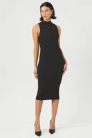 Women's Mock Neck Midi Sweater Dress Small