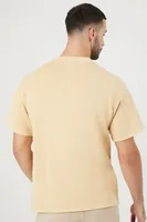 Men Mineral Wash Crew T-Shirt in Camel, XXL