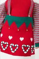 Women's Christmas Mini Sweater Dress Red,