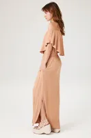 Women's Flounce Off-the-Shoulder Maxi Dress Toast