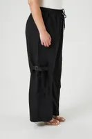 Women's Twill Utility Cargo Pants in Black, 0X