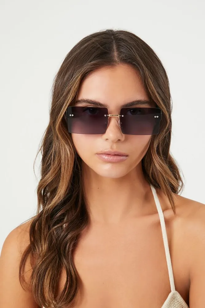 Rimless Rectangular Sunglasses