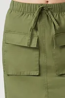 Women's Cargo Midi Skirt in Olive Small