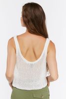 Women's Sheer Crochet Tank Top in Vanilla Medium