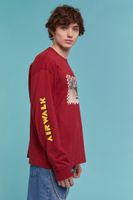 Men Airwalk Skateboard Long-Sleeve Tee in Burgundy Large