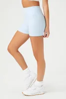 Women's Active Seamless Biker Shorts in Light Blue Large