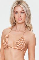 Women's Plaid Triangle Bikini Top