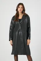 Women's Faux Leather Trench Coat