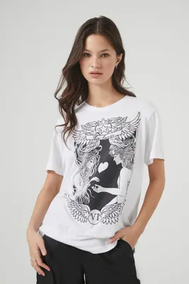 Women's The Lovers Graphic T-Shirt in White, XL