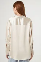 Women's Satin Oversized Long-Sleeve Shirt