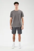 Men Drawstring Denim Shorts in Washed Black Medium