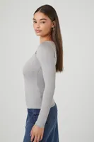 Women's Cami Long-Sleeve Top in Grey Medium