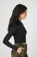 Women's Seamless Mock Neck Crop Top