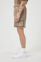 Men Mineral Wash Drawstring Shorts