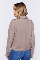 Women's Brushed Moto Jacket in Taupe Large