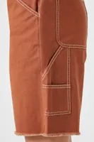 Women's Frayed Bermuda Shorts in Chestnut Large