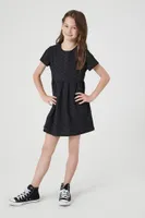 Girls Eyelet Fit & Flare Dress (Kids) in Black, 9/10