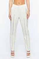 Women's Micro-Cutout Straight-Leg Pants Ivory