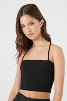 Women's Crisscross Cropped Cami in Black, XL