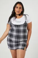 Women's Be Kind Graphic Combo Dress Black/White,