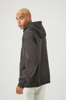 Men Xavier Graphic Drawstring Hoodie in Black Large