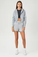 Women's Flap-Pocket Fleece Zip-Up Hoodie Heather