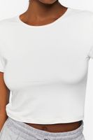 Women's Cropped Lounge Tee in Cream Medium