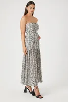 Women's Chiffon Snake Print Mermaid Dress in Grey Small