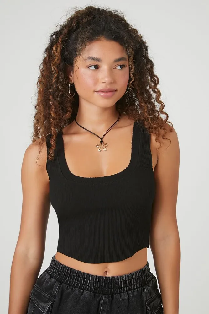 Women's Rib-Knit Cropped Tank Top