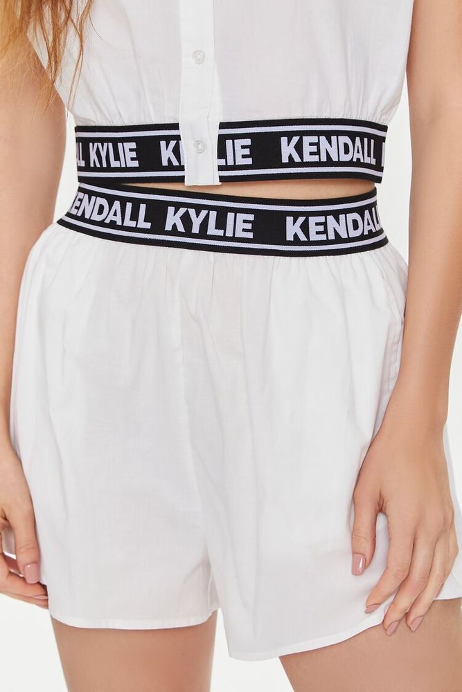 Women's Kendall + Kylie Poplin Shirt in White Large