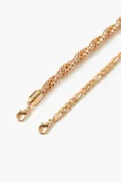 Women's Rope & Figaro Chain Bracelet Set in Gold