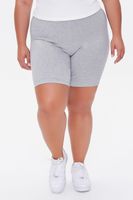 Women's Basic Organically Grown Cotton Biker Shorts in Heather Grey, 3X